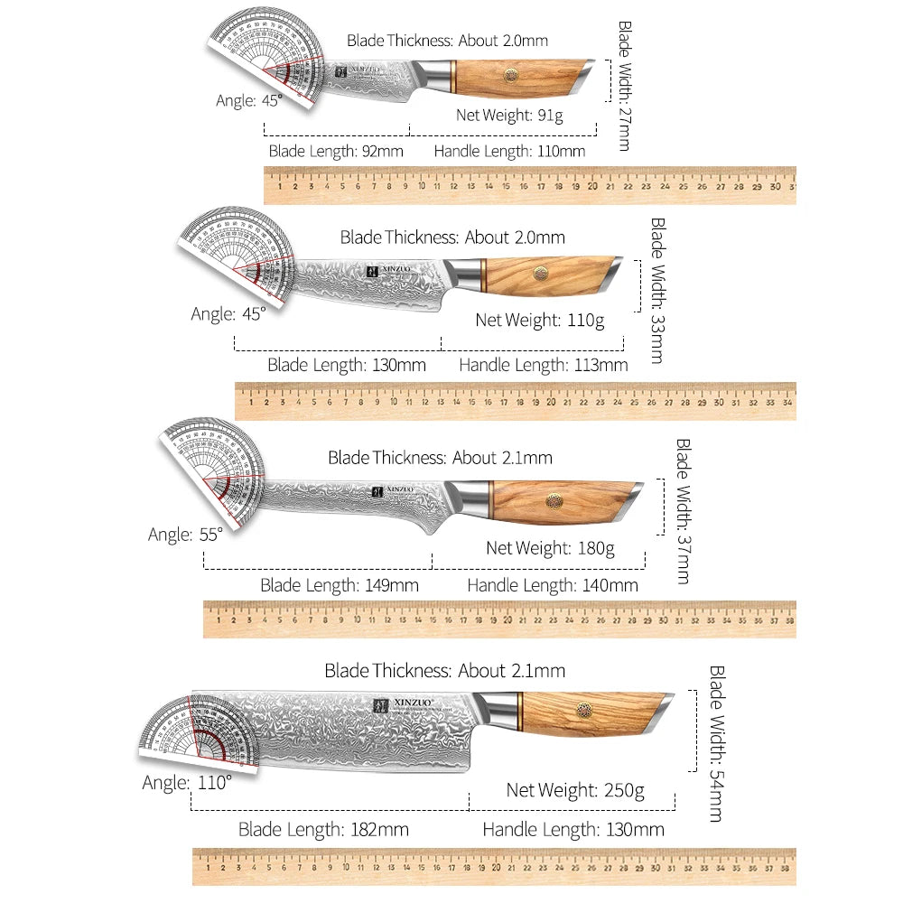 Premium Damascus Steel Kitchen Knife Set