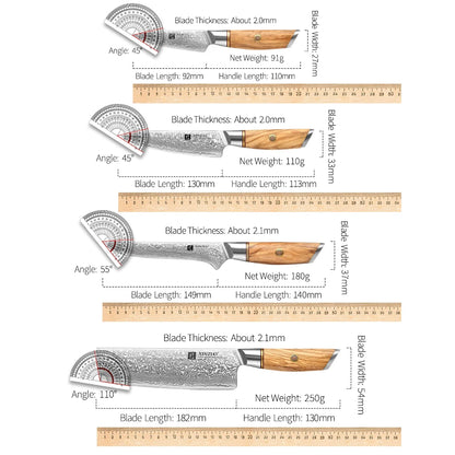 Premium Damascus Steel Kitchen Knife Set