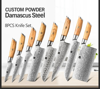 Premium Damascus Steel Kitchen Knife Set